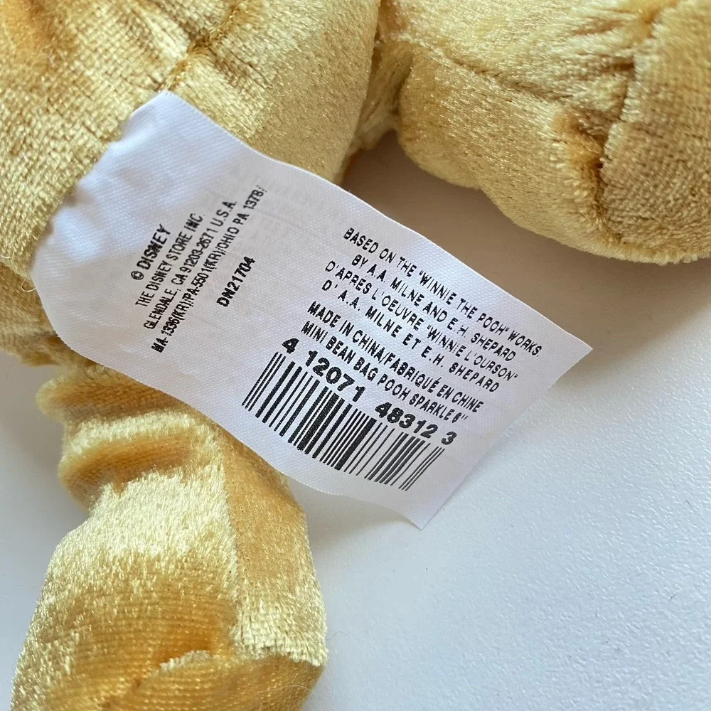 Winnie‎ The Pooh Bear Sparkle Walt Disney Store Bean Bag Stuffed Animal Toy 8